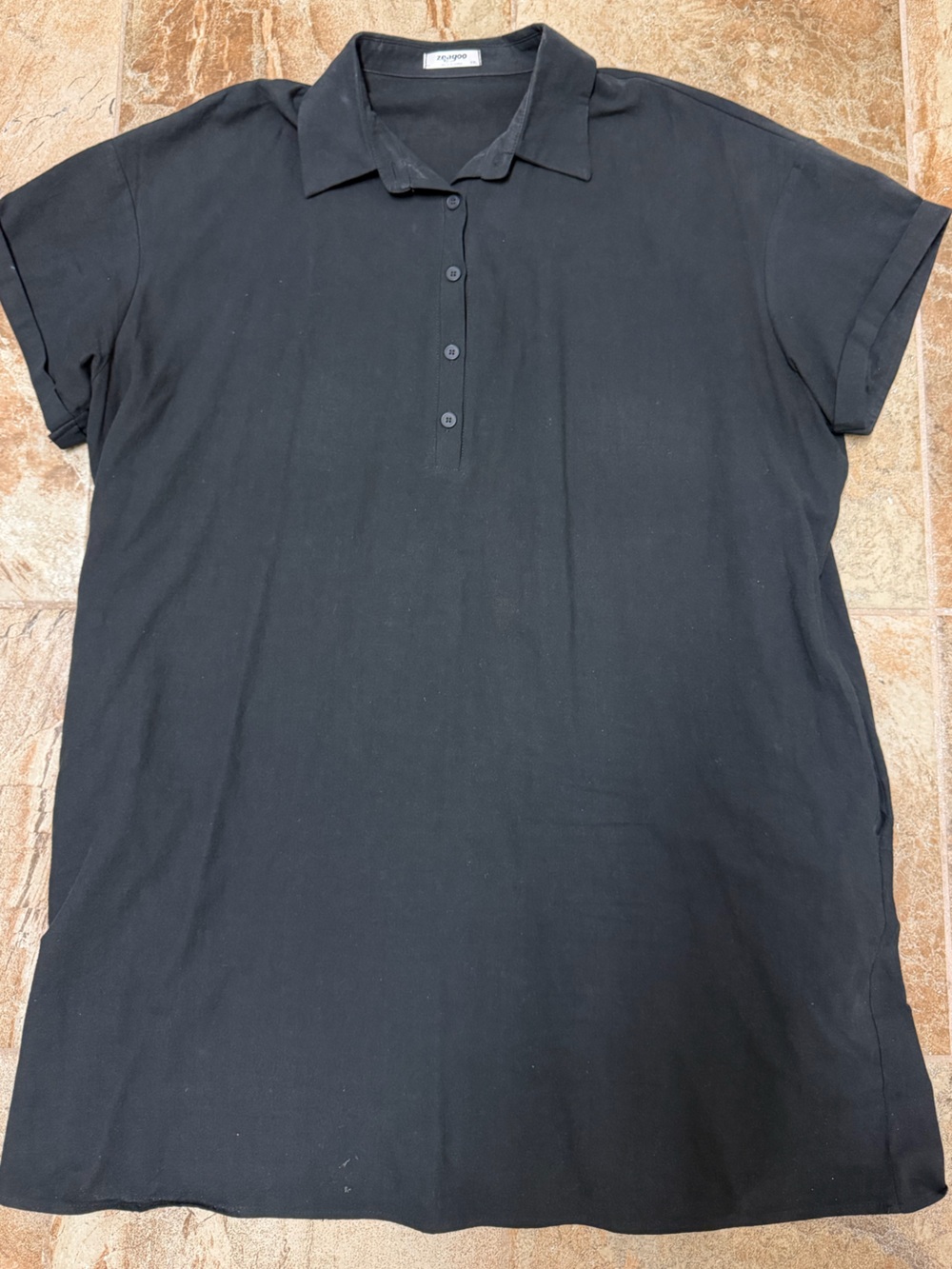 zeagoo Black Casual Button Dress